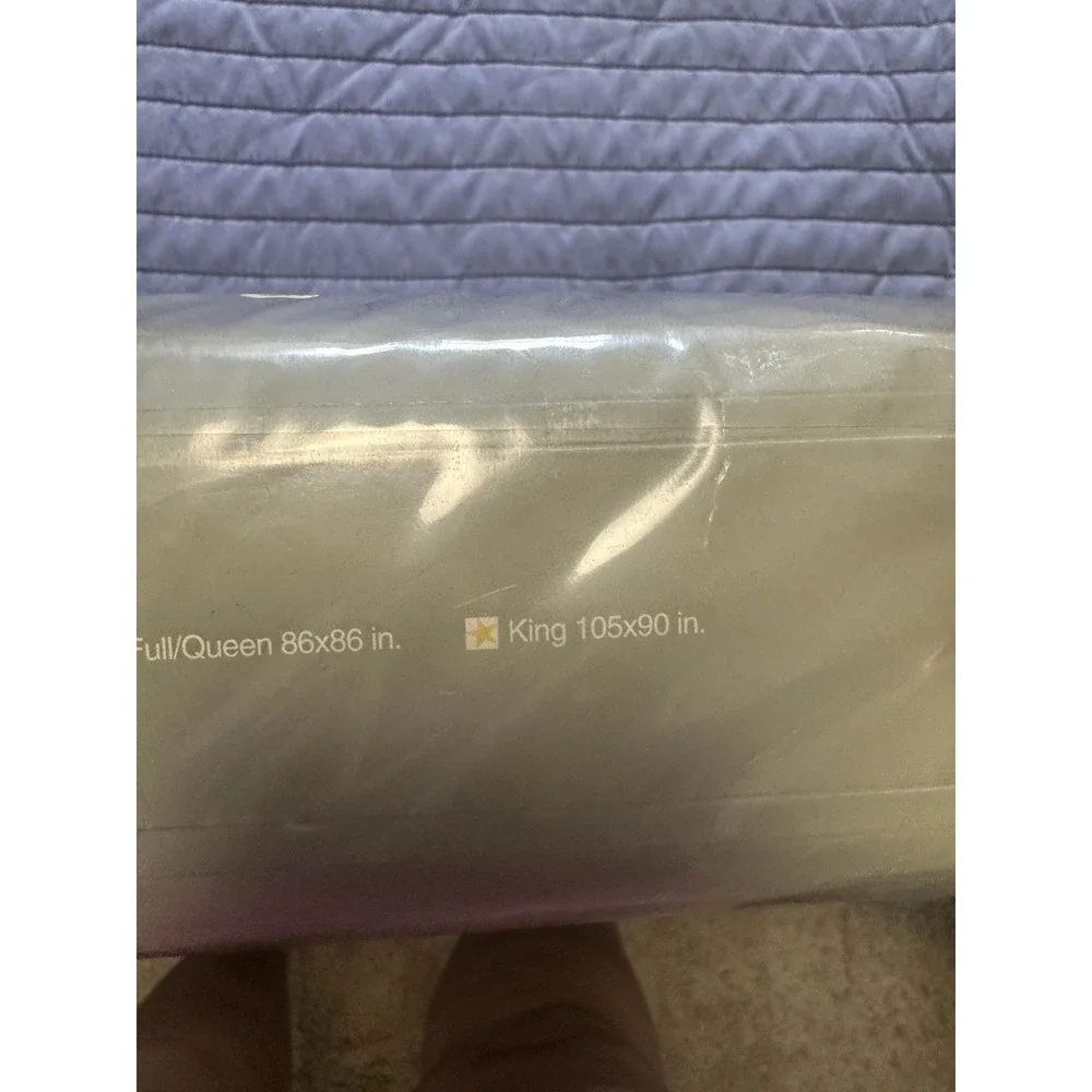 Vtg Globe Imperial PREMIER 100% Cotton Damask Comforter Cover Blue Stripe King